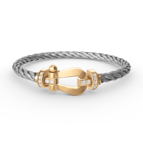 [⭐Lioran]FORCE LARGE HORSESHOE HALF DIAMOND BRACELET GOLD