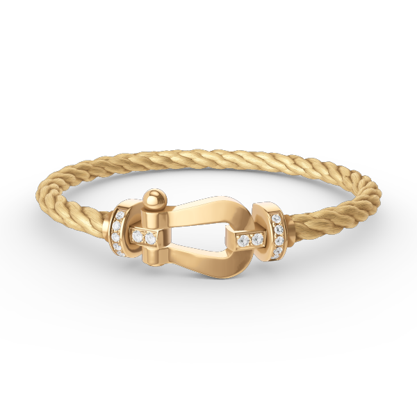 [⭐Lioran]FORCE LARGE HORSESHOE HALF DIAMOND BRACELET GOLD