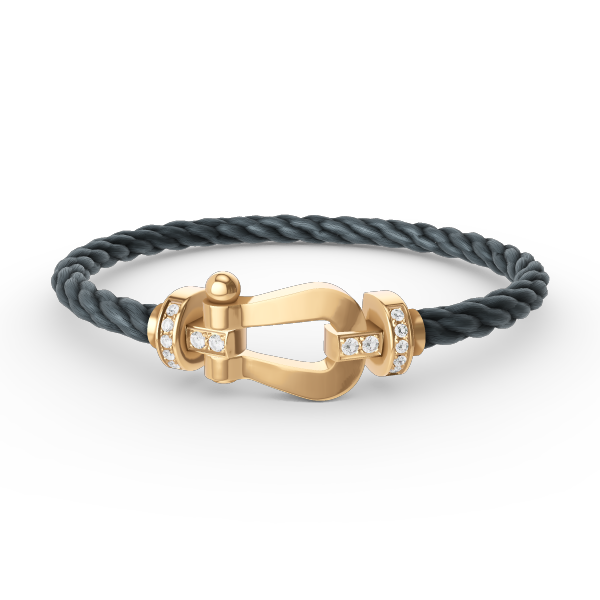 [⭐Lioran]FORCE LARGE HORSESHOE HALF DIAMOND BRACELET GOLD