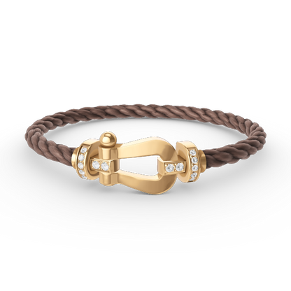 [⭐Lioran]FORCE LARGE HORSESHOE HALF DIAMOND BRACELET GOLD