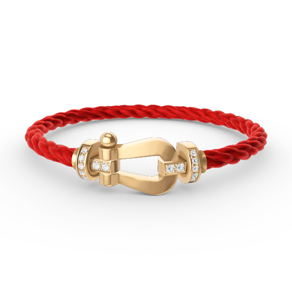 [⭐Lioran]FORCE LARGE HORSESHOE HALF DIAMOND BRACELET GOLD