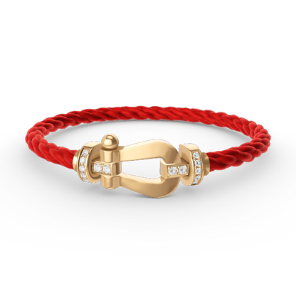 [⭐Lioran]FORCE LARGE HORSESHOE HALF DIAMOND BRACELET GOLD