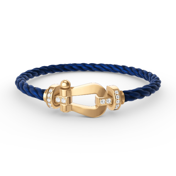 [⭐Lioran]FORCE LARGE HORSESHOE HALF DIAMOND BRACELET GOLD