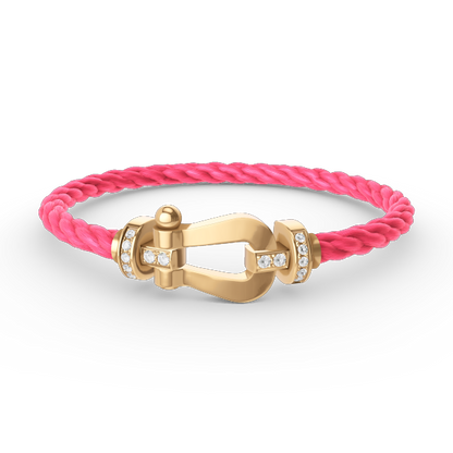 [⭐Lioran]FORCE LARGE HORSESHOE HALF DIAMOND BRACELET GOLD