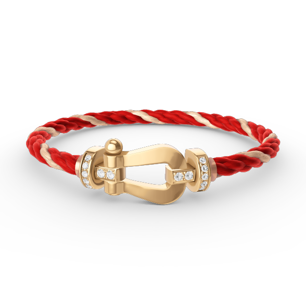 [⭐Lioran]FORCE LARGE HORSESHOE HALF DIAMOND BRACELET GOLD