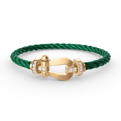 [⭐Lioran]FORCE LARGE HORSESHOE HALF DIAMOND BRACELET GOLD