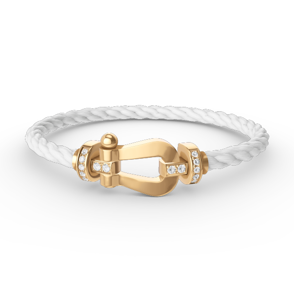 [⭐Lioran]FORCE LARGE HORSESHOE HALF DIAMOND BRACELET GOLD