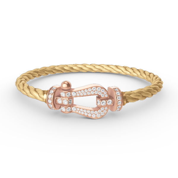 [⭐Lioran]FORCE LARGE HORSESHOE FULL DIAMOND BRACELET ROSE GOLD