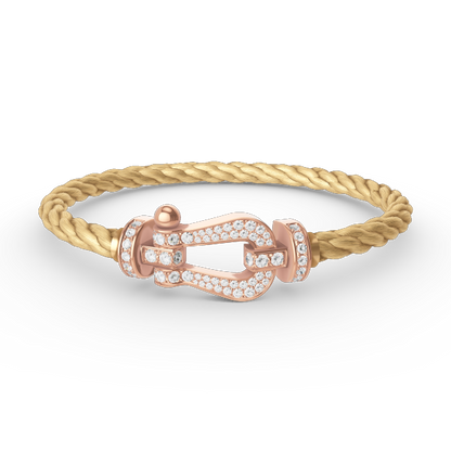 [⭐Lioran]FORCE LARGE HORSESHOE FULL DIAMOND BRACELET ROSE GOLD