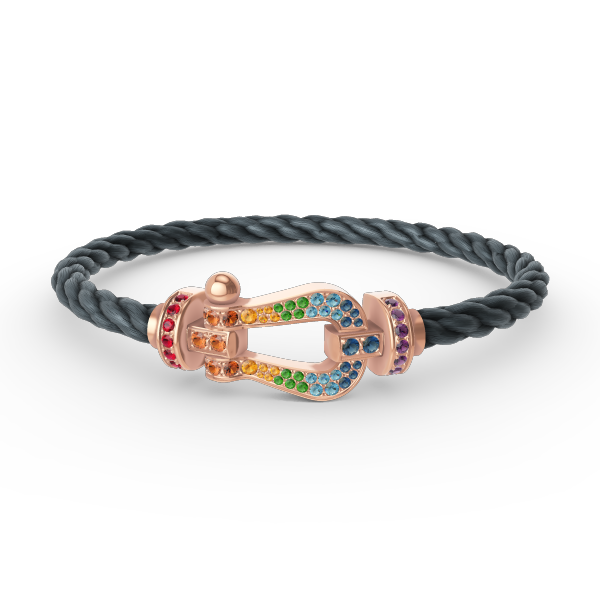 [⭐Lioran]FORCE LARGE HORSESHOE  COLORED DIAMOND BRACELET ROSE GOLD