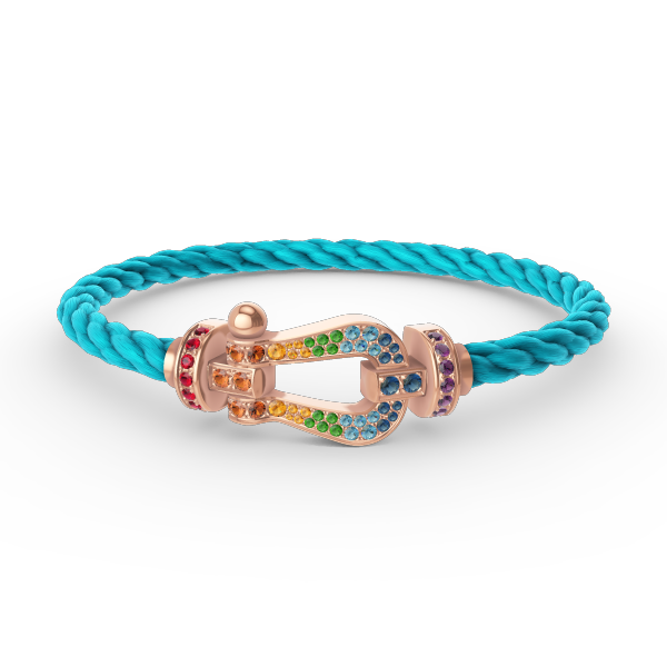 [⭐Lioran]FORCE LARGE HORSESHOE  COLORED DIAMOND BRACELET ROSE GOLD