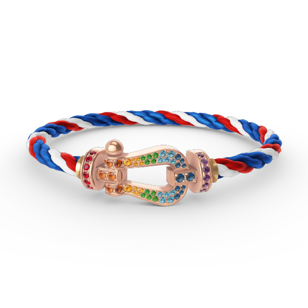 [⭐Lioran]FORCE LARGE HORSESHOE  COLORED DIAMOND BRACELET ROSE GOLD