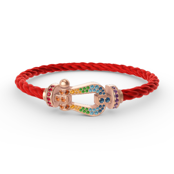[⭐Lioran]FORCE LARGE HORSESHOE  COLORED DIAMOND BRACELET ROSE GOLD