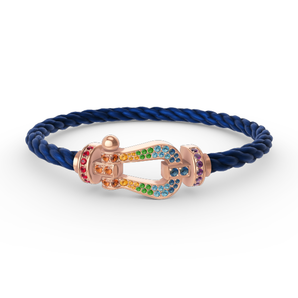 [⭐Lioran]FORCE LARGE HORSESHOE  COLORED DIAMOND BRACELET ROSE GOLD