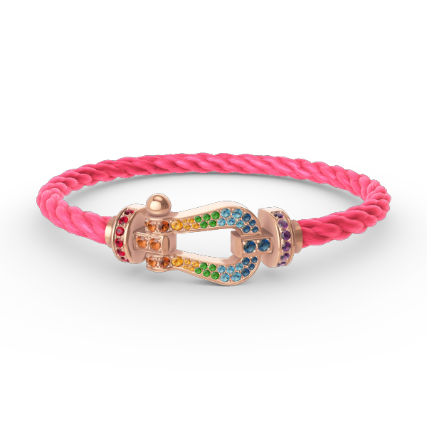 [⭐Lioran]FORCE LARGE HORSESHOE  COLORED DIAMOND BRACELET ROSE GOLD