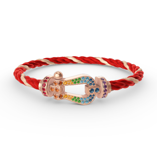 [⭐Lioran]FORCE LARGE HORSESHOE  COLORED DIAMOND BRACELET ROSE GOLD
