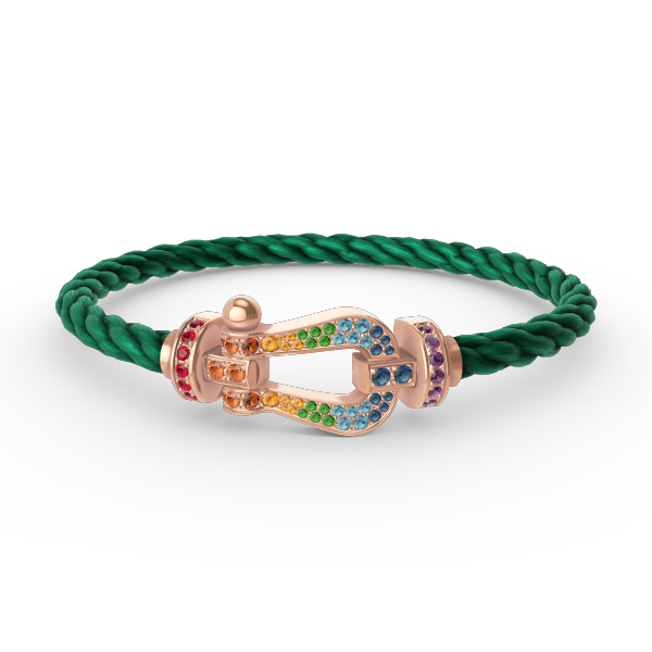 [⭐Lioran]FORCE LARGE HORSESHOE  COLORED DIAMOND BRACELET ROSE GOLD