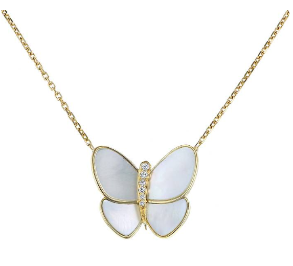 [⭐Lioran]BUTTERFLY GOLD MOP DIAMOND NECKLACE