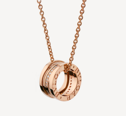 [⭐Lioran]ZERO 1 PINK GOLD DIAMOND NECKLACE