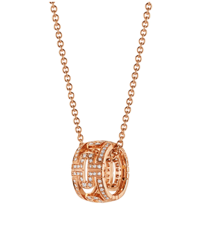 [⭐Lioran]PARENTESI NECKLACE PINK GOLD DIAMOND