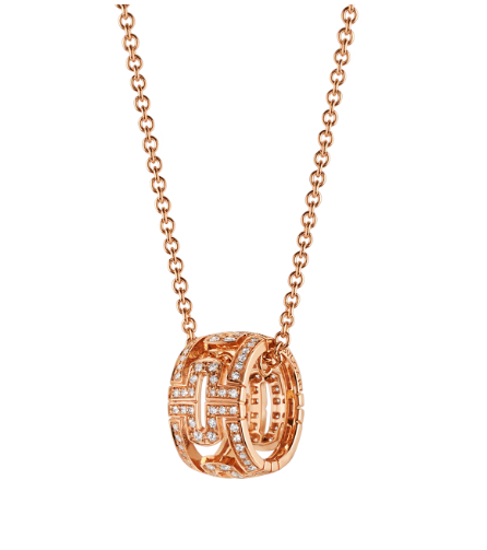 [⭐Lioran]PARENTESI NECKLACE PINK GOLD DIAMOND
