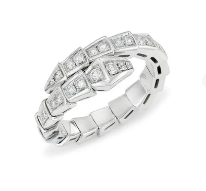 [⭐Lioran]SERPENTI RING SILVER DIAMOND PAVED 4MM