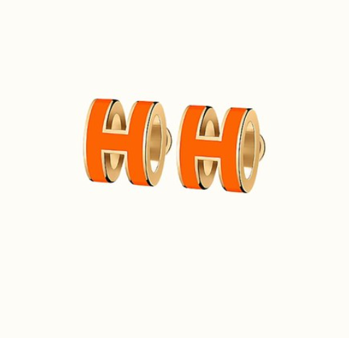 [⭐Lioran]MINI POP H EARRINGS ORANGE