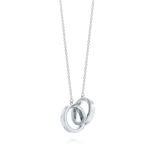 [Lioran]INTERLOCKING CIRCLES PENDANT SILVER SMALL NECKLACE