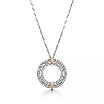 [Lioran]EDGE DIAMOND GOLD SILVER NECKLACE