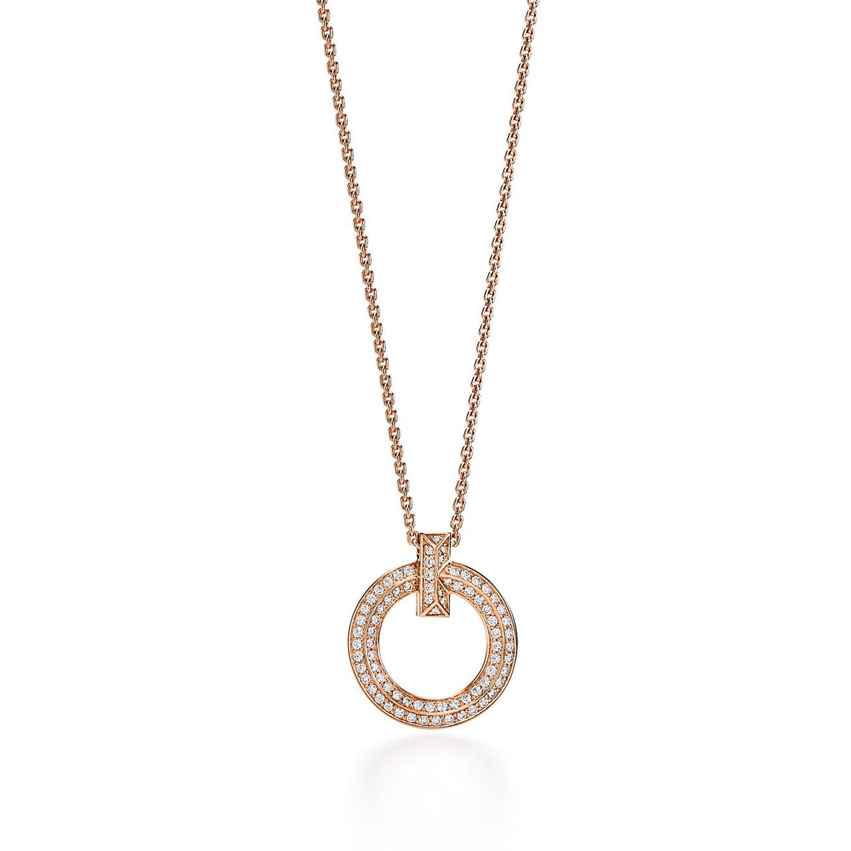 [Lioran]T1 CIRCLE DIAMOND PAVED MEDIUM NECKLACE