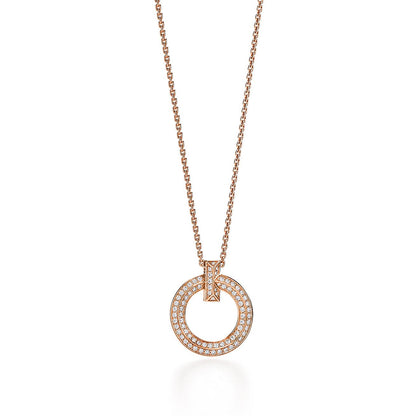 [Lioran]T1 CIRCLE DIAMOND PAVED MEDIUM NECKLACE