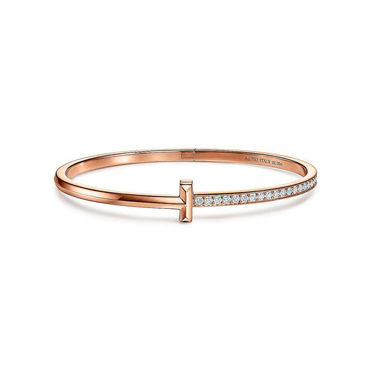 [Lioran]NARROW T1 HINGED BANGLE DIAMOND PINK GOLD