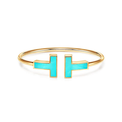 [Lioran]T WIDE TURQUOISE OPEN BRACELET
