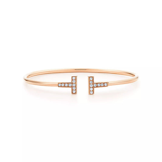 [Lioran]T BRACELET PINK GOLD 1.8MM DIAMOND
