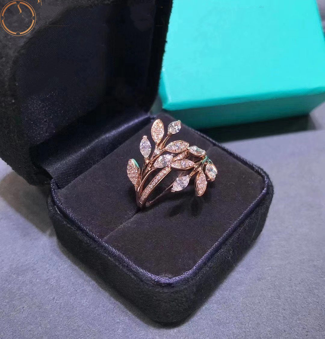 [Lioran]VICTORIA DIAMOND VINE BYPASS RING PINK GOLD