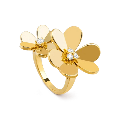 [⭐Lioran]CLOVER COMOS GOLD DIAMOND RING