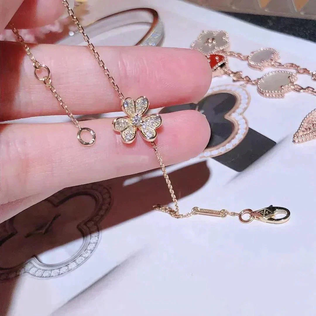 [⭐Lioran]FRIVOLE GOLD FLOWER DIAMOND BRACELET