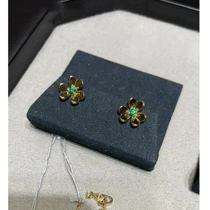 [⭐Lioran]FRIVOLE  FLOWER MALACHITE EARRINGS