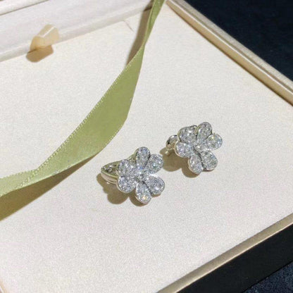 [⭐Lioran]FRIVOLE SILVER FLOWER DIAMOND EARRINGS