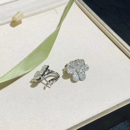 [⭐Lioran]FRIVOLE SILVER FLOWER DIAMOND EARRINGS