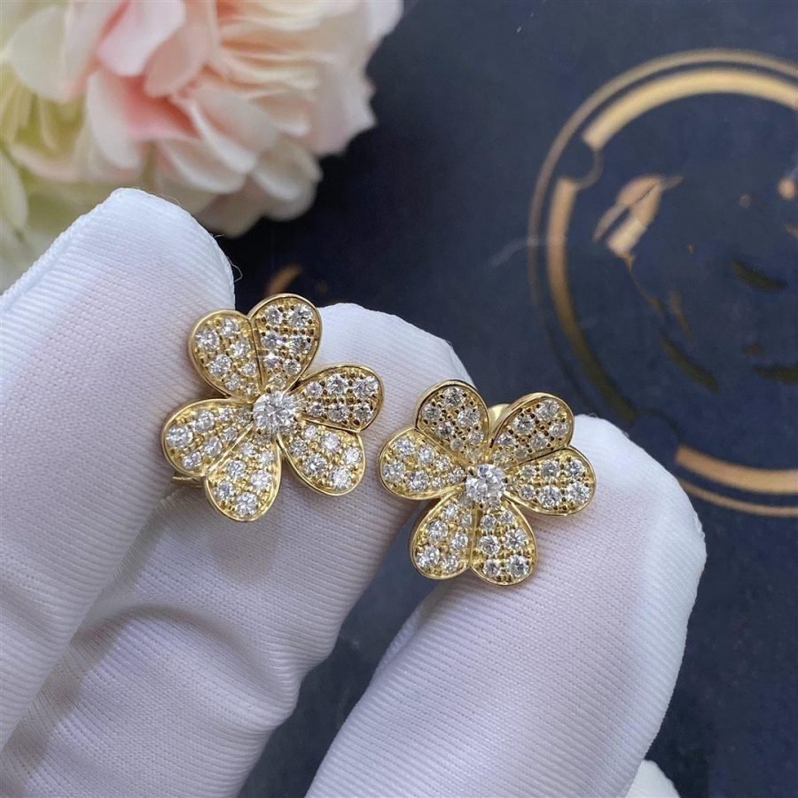 [⭐Lioran]FRIVOLE GOLD FLOWER DIAMOND EARRINGS