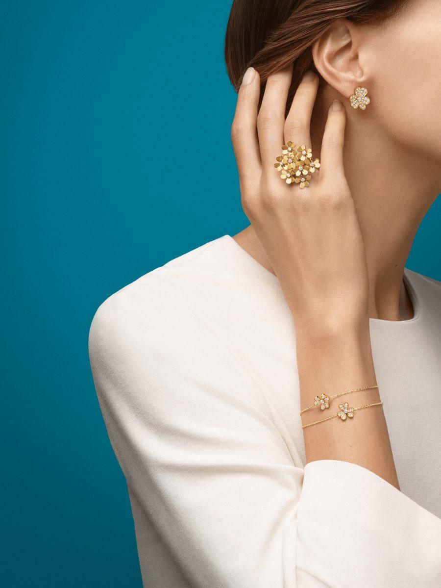 [⭐Lioran]FRIVOLE GOLD FLOWER DIAMOND EARRINGS