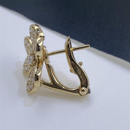 [⭐Lioran]FRIVOLE GOLD FLOWER DIAMOND EARRINGS