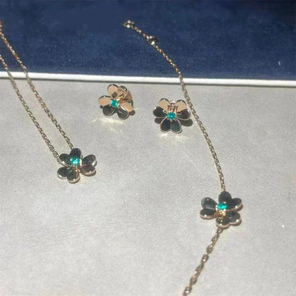 [⭐Lioran]FRIVOLE  FLOWER MALACHITE EARRINGS