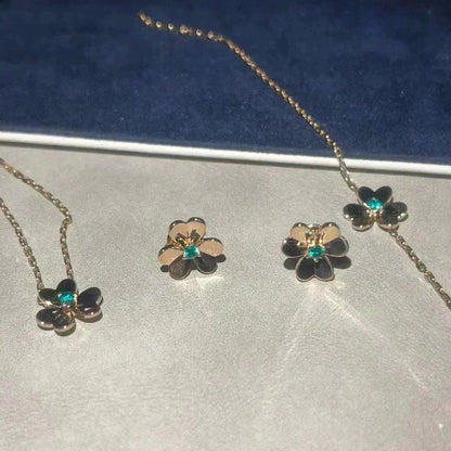 [⭐Lioran]FRIVOLE  FLOWER MALACHITE EARRINGS