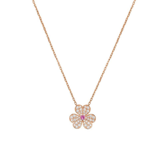 [⭐Lioran]FRIVOLE ROSE GOLD FLOWER DIAMOND NECKLACE