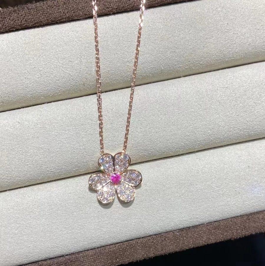 [⭐Lioran]FRIVOLE ROSE GOLD FLOWER DIAMOND NECKLACE