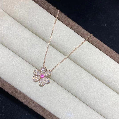 [⭐Lioran]FRIVOLE ROSE GOLD FLOWER DIAMOND NECKLACE