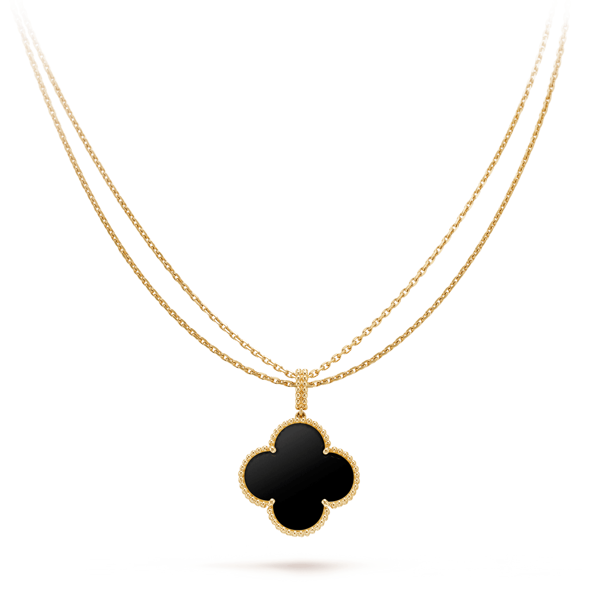 [⭐Lioran]CLOVER 25MM GOLD ONYX BIG CLOVER NECKLACE