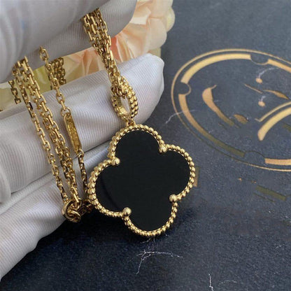 [⭐Lioran]CLOVER 25MM GOLD ONYX BIG CLOVER NECKLACE